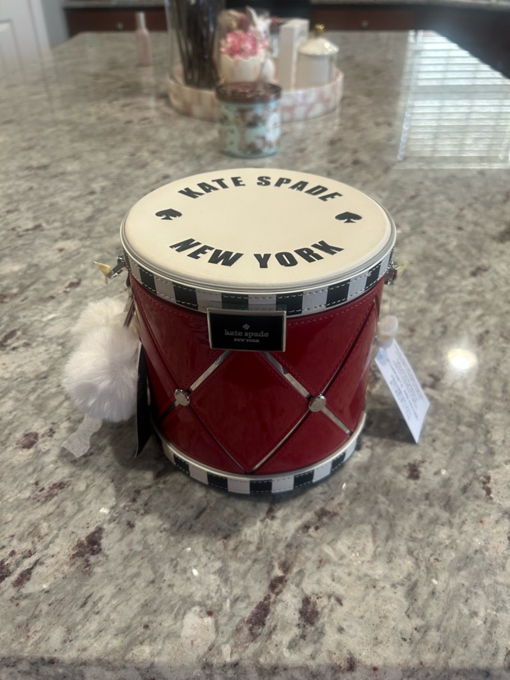 kate spade Drum Crossbody Bag in Red, White & Black